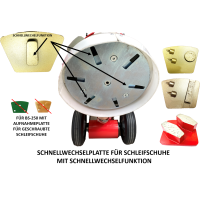 1 Satz (6 Stk.) Schnellwechsel Schleifschuh MEDIUM Premium für Bodenschleifer BS-250