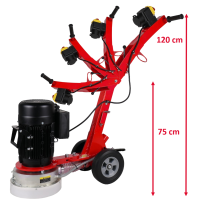 Bodenschleifmaschine BS 250 mit Schleifteller Ø 250 mm für Beton / 20 Diamant Segmente