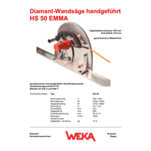 Diamant-Handsäge HS50 + Schiene 2,18m ohne FU