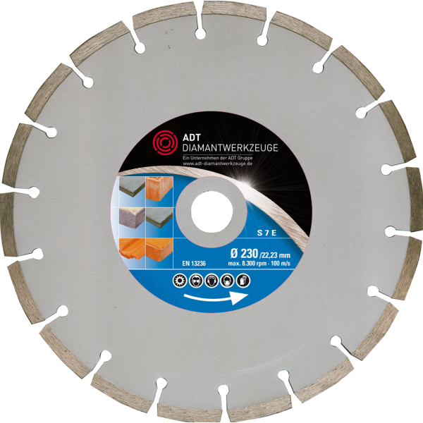 Diamond cutting disc S 7 E Standard / dry cut / Ø 180 mm / 20,0 mm bore size