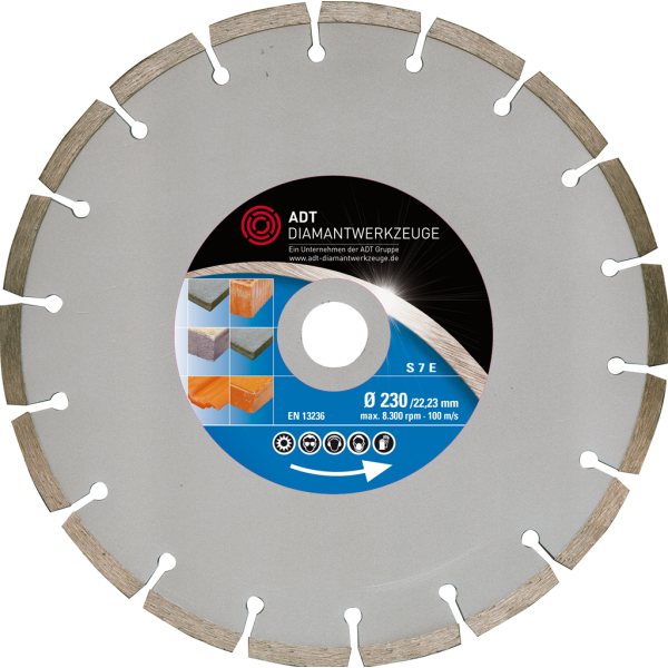 Diamond cutting disc S 7 E Standard / dry cut / Ø 230 mm / 20,0 mm bore size