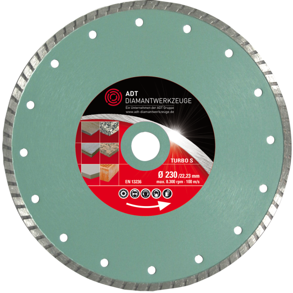 Diamond cutting disc Turbo S Premium / dry - wet -cut / Ø 180 mm / 30,0 mm bore size