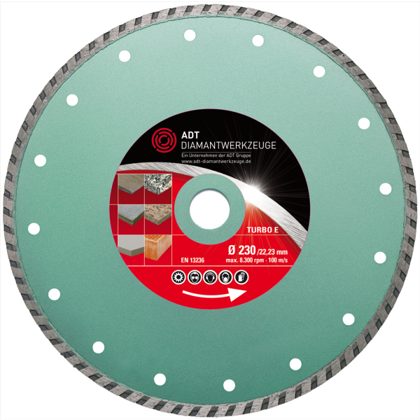 Diamond cutting disc Turbo E Standard / dry - wet -cut / Ø 230 mm / spezial size