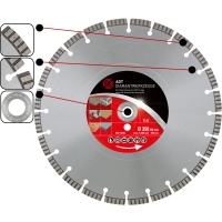 Diamond cutting disc TLG Premium / laser-welded / Ø 350 mm / 20,0 mm bore size