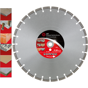 Diamond cutting disc TLG Premium / laser-welded / Ø 400 mm / 20,0 mm bore size