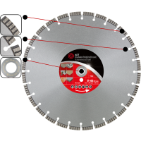 Diamond cutting disc TLG Premium / laser-welded / Ø 400 mm / 20,0 mm bore size