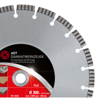 Diamanttrennscheibe TLG Premium / Lasergeschweißt / Ø 300 mm / 22,2 mm Bohrung