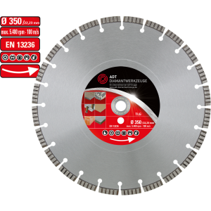 Diamond cutting disc TLG Premium / laser-welded / Ø 350 mm / 22,2 mm bore size