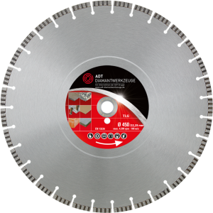 Diamond cutting disc TLG Premium / laser-welded / Ø 450 mm / 22,2 mm bore size