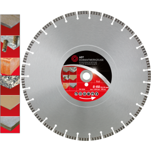 Diamanttrennscheibe TLG Premium / Lasergeschweißt / Ø 450 mm / 22,2 mm Bohrung