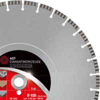 Diamond cutting disc TLG Premium / laser-welded / Ø 450 mm / 22,2 mm bore size