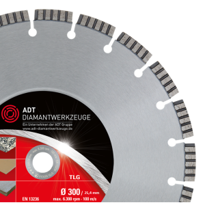 Diamond cutting disc TLG Premium / laser-welded / Ø 300 mm / 25,4 mm bore size