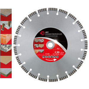 Diamond cutting disc TLG Premium / laser-welded / Ø 300 mm / 30,0 mm bore size