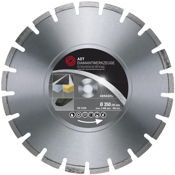 Diamond cutting disc Abrasiv+ Standard / laser-welded / Ø 300 mm / 20,0 mm bore size