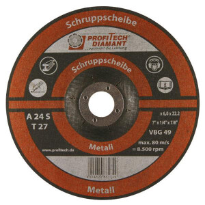 CL-Schruppscheibe Metall, 22,23 mm Bohrung, 6 mm Breite