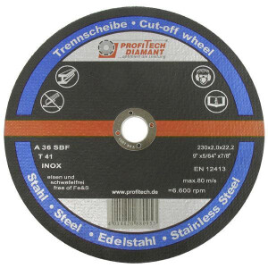 INOX-cutting disc, bore size 22,23mm