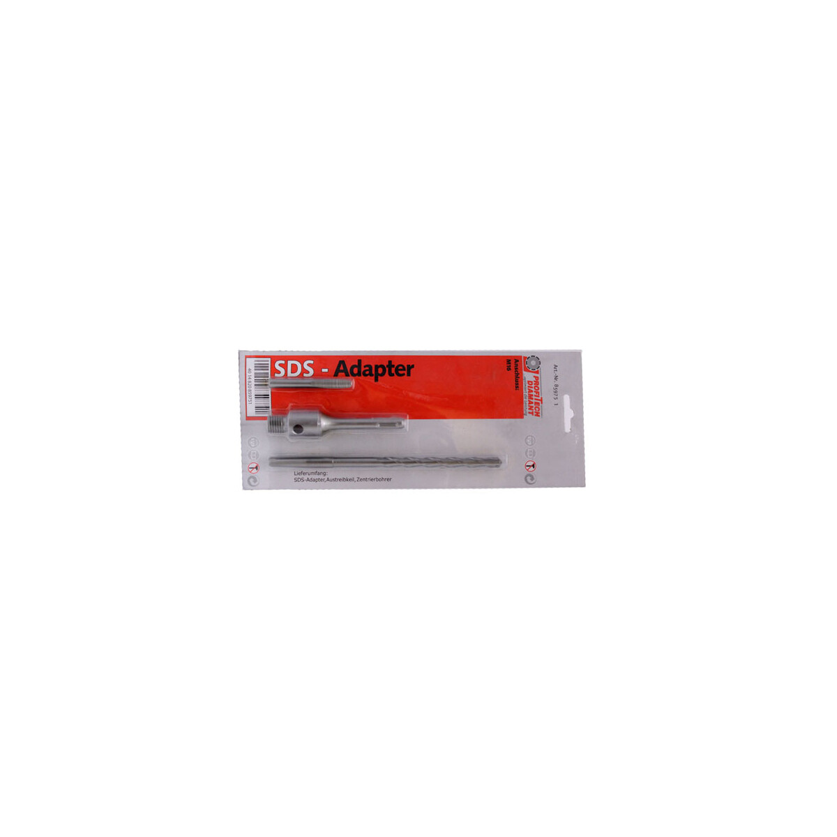 Adapter kit SDS x 115mm incl centering drill Ø10 x...