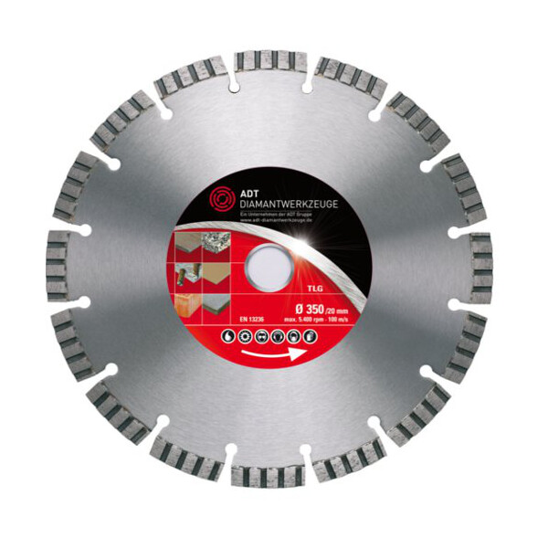 Diamond cutting disc TLG Premium / laser-welded / Ø 300 mm / 22,2 mm bore size