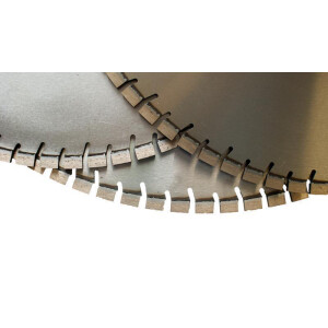 Wandsägeblatt Kurzzahn - Ø 600 mm - 4,6 mm Segmentbreite - 12 mm Segmenthöhe - ab 22 KW - Mittelloch/Teilkreis Ø50mm - TKR Ø 110mm 6x M8 gesenkt