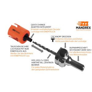 MXqs ONE-CLICK - TCT Mehrzweck Lochsäge SuperXcut