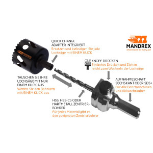 MXqs One Click - BI-METAL HOLE SAW EasyXcut M3