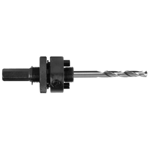 11 mm Sechskant Quick Turn-Lock Aufnahme für Bi-Metall & Mehrzweck Lochsägen (Ø 32 - 210 mm) inkl. HSS Zentrierbohrer