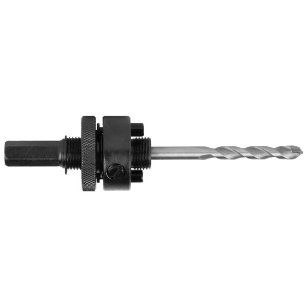 11 mm Sechskant Quick Turn-Lock Aufnahme für Mehrzweck Lochsägen (Ø 32 - 210 mm) inkl. Hartmetall-Zentrierbohrerbohrer
