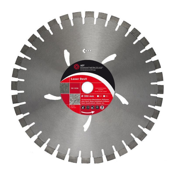 Diamond cutting disc laser devil Ø 400 mm / segment heigt 14 mm / bore size 20,0 mm