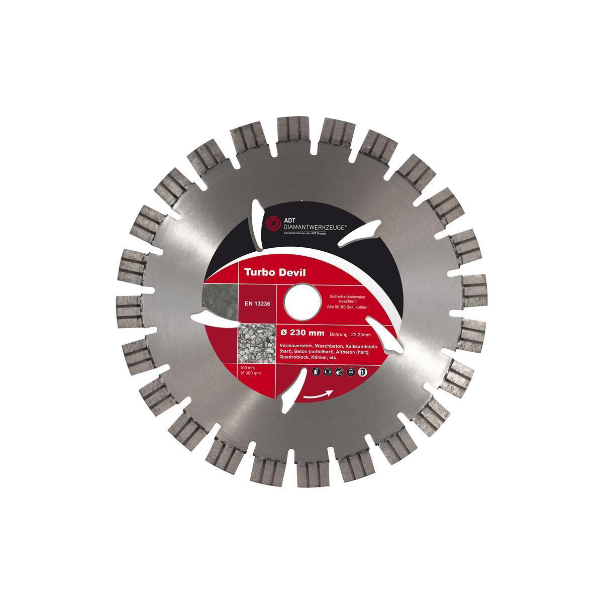Diamond cutting disc turbo devil