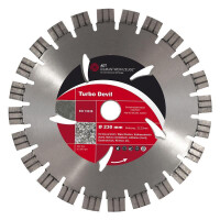 Diamond cutting disc turbo devil Ø 230 mm / segment height 14 mm / bore size 22,23 mm
