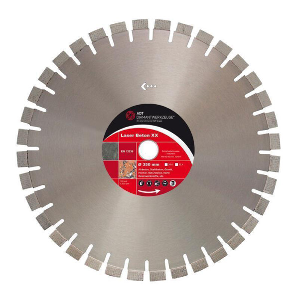 Diamond cutting disc laser concrete XX Ø 400 mm / segment height 10 mm / bore size 25,4 mm