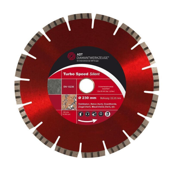 Diamond cutting disc turbo speed silent Ø 115 mm / segment height 10 mm / bore size 22,23 mm