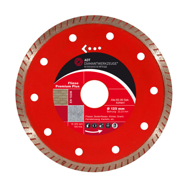 Diamond cutting disc tiles premium plus Ø 115 mm / segment height 7 mm / bore size 22,23 mm
