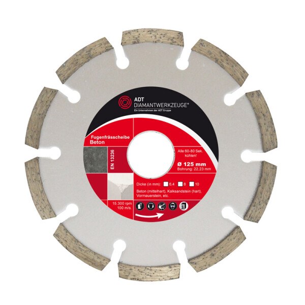 grinding wheel concrete Ø 125 mm / Segment height 7 mm / segment strength 10 mm / bore size 22,23 mm