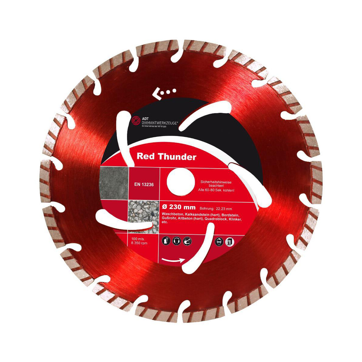 Diamanttrennscheibe Red Thunder - Ø 230 mm / 22,23 mm